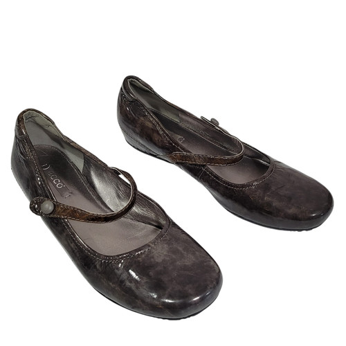 Ballerine Ecco Bouillon Mary Janes donna 41 US 10 grigio vernice cinturino bottone
