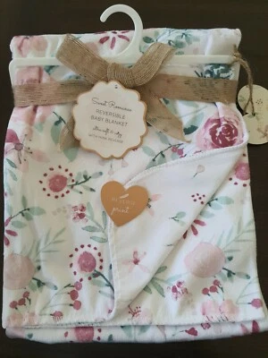 НОВЫЙ S.L. HOME FASHIONS новый с Ярлыками розовый цветочный цветок двусторонний Minky безопасности одеяло - Изображение 1 из 4
