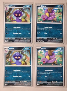 2x Arbok 101/162 & 2x Ekans 100/162 Pokemon card SV Temporal Forces NM - Picture 1 of 1