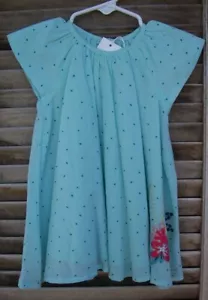 CATIMINI nwt aqua blue polka dot twirly dress~9M~9 months~NEW~floral~s/s~lined~ - Picture 1 of 2