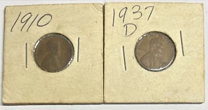 1910 & 1937-D Lincoln Cent LOT - Picture 1 of 2