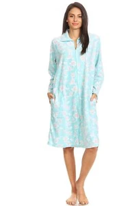 4031 Fleece Women Nightgown Sleepwear Female Long Sleeve Sleep Dress Nightshirt - Picture 1 of 10