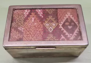 1950's Sterling Silver Covered Cedar Lined Box with Fabric Under Lid - From Peru - Picture 1 of 6