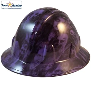 Purple Zombie Hydro Dipped Full Brim Hard Hat with Ratchet Suspension - Picture 1 of 10