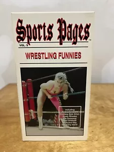SPORTS PAGES WRESTLING FUNNIES VHS TAPE ANDRE THE GIANT DUSTY RHODES BOB ORTON - Picture 1 of 10