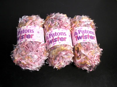 PATONS TWISTER EYELASH YARN ROSEWOOD TWIST LOT OF 3 SKEINS 47 YDS EACH - Image 1 of 2