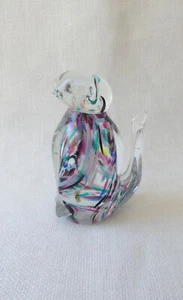 Vintage Murano Art Glass Cat Paperweight Colourful Venetian Glass Cat 8.5cms - Picture 1 of 7