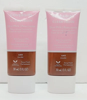 COVERGIRL Clean Fresh Skin Milk Foundation - 640 Dark - Lot Of 2 - Image 1 of 4