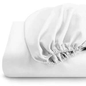 Twin XL Spannbettlaken nur 100% Reine Baumwolle Bodenlaken 340 Fäden Satin Einfarbig - Bild 1 von 1