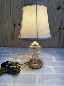 Vintage Waterford Crystal Gold Brass Table Lamp, With Shade, Small - Picture 1 of 11