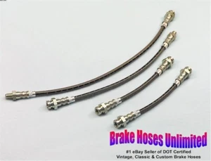 STAINLESS BRAKE HOSE SET Willys MB, Ford GPW Military Jeep 1942 1943 1944 1945 - Picture 1 of 1