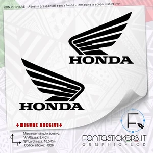 Coppia di adesivi ali honda casco valigie serbatoio - Adesivo Moto HD06-1 - Foto 1 di 4