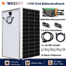 600W Wechselrichter Mono 230V & 240W Watt Glass Solarpanel Balkonkraftwerk PV