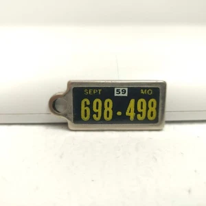 RARE VTG Disabled Veterans Mini License Plate Key Chain Ring Tag MISSOURI 1959 - Picture 1 of 2