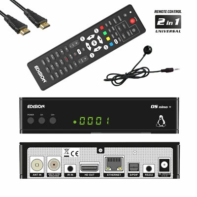 Edision OS Nino+ Combo HD Receiver Linux Sat Receiver+Kabel (Nachf.OS Mini) Wifi - Bild 1 von 4