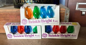 12 GE Twinkle Bright Light Transparent C-7 Multicolor Replacement Bulbs NEW - Picture 1 of 4