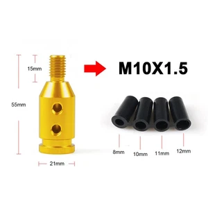 Universal Aluminum Shift Knob Adapter M10x1.5 Non Threaded Shifters Gold Color - Picture 1 of 7