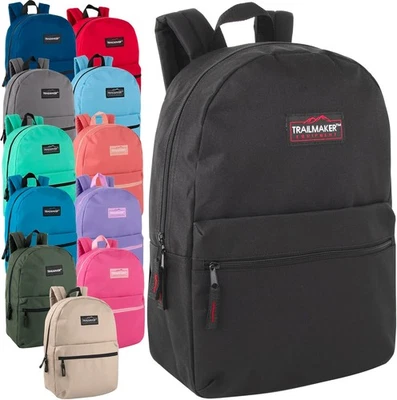 Paquete de 24 Trail Maker - Mochilas clásicas de 17 pulgadas en paquete surtido de 12 colores  Foto 1 de 4