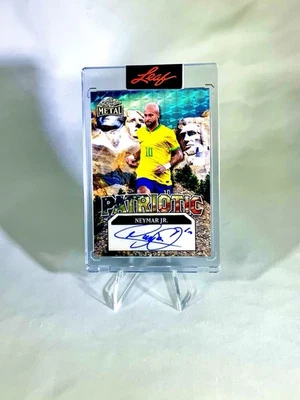 Neymar Jr.  2025 Leaf Metal Independence Day Patriotic Auto 1/1 Gold Vinyl - Image 1 of 4