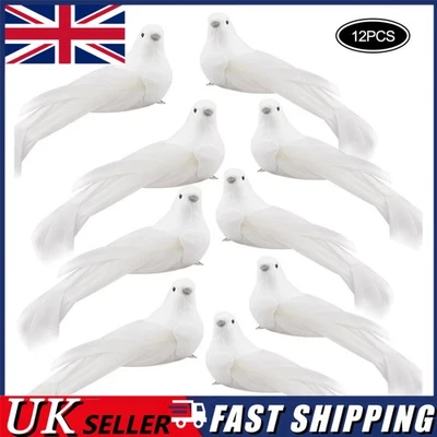 12PCS Clip On Christmas Dove Birds Festive Xmas Tree Bird Decoration Ornament🔥 - Image 1 of 4