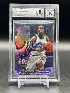 1996-97 Flair Showcase -Stephon Marbury AUTO BGS 10 Row 1 #11 (RC) Rookie - Picture 1 of 2