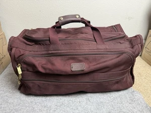 Vintage TUMI Maroon Burgundy Nylon Duffle bag Travel Luggage 24” RARE - Picture 1 of 14