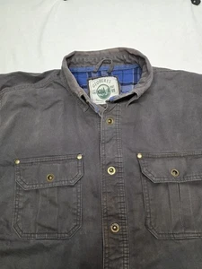 Gioberti Shirt Jacket Mens Large Charcoal Gray Flannel Lined Shacket CJ-97 - Picture 1 of 11