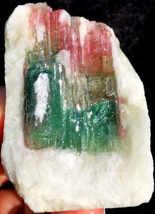 186g Natural Watermelon Color Tourmaline Crystal Ice Transparent Specime ie1600 - Picture 1 of 13