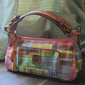 Dooney & Bourke Madras Ants Multi-Color Canvas/Leather Hobo Bag H1 - Picture 1 of 20