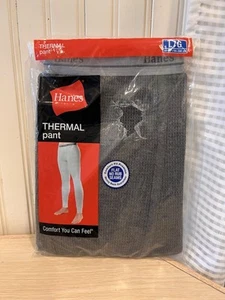2007 Herren Hanes Thermo lange Unterhosen groß grau Waffel Knöchelhose neu versiegelt - Bild 1 von 3