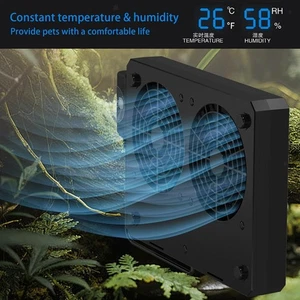 Ventilation Fan for Reptile Enclosure Digital Humidity Controller Double Fan - Picture 1 of 7