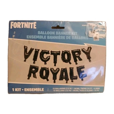  Fortnite Victory Royale Balloon Banner Kit 13 Air-Fill Letters Party Decor - Image 1 of 2