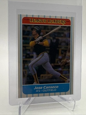 Tarjeta de béisbol Fleer League Leaders Jose Canseco 1986 #3 casi nueva-como nueva envío gratuito Foto 1 de 3