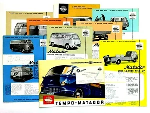 Brochure vendita Matador 1956 1958 LOTTO 9 camion furgone vagone pick up auto tedesca vintage - Foto 1 di 12