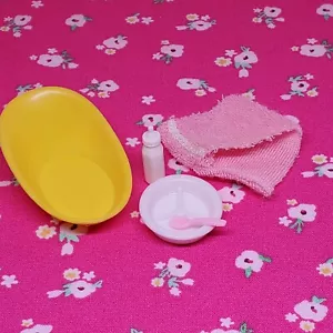 Barbie Doll Dream House Accessory ~ BABY CRISSY BATH & FEEDING Accessory Set Lot - Picture 1 of 4