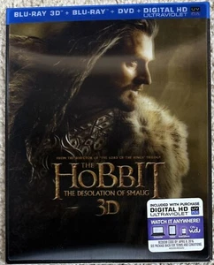 The Hobbit: The Desolation of Smaug (Blu-ray 3D + Blu-ray + DVD, 2013) Like New - Picture 1 of 5