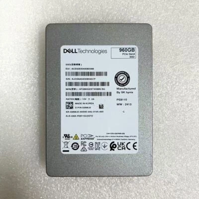 Compatible Dell 26WJ0 PE8110 960GB U.2 PCIe Gen4 4.0 NVMe RI TLC 2.5 SSD - Image 1 of 3