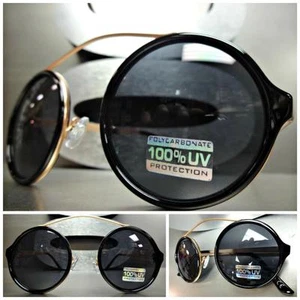 Oversized Vintage Retro Style SUN GLASSES Large Big Round Black Frame Dark Lens - Picture 1 of 1