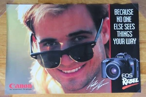 Vitg Canon ANDRE AGASSI "Because No One Else Sees things Your Way" Camera Poster - Picture 1 of 3