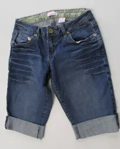 Junior's size 3 Blue Jean Cuff Denim Shorts By Lipstick - Picture 1 of 5
