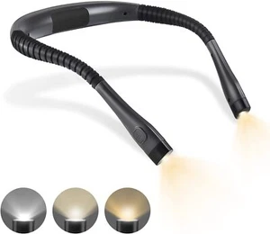Hands-free LED Flexible Light Over Neck Book Reading Lamp Portable Rechargeable - Picture 1 of 8
