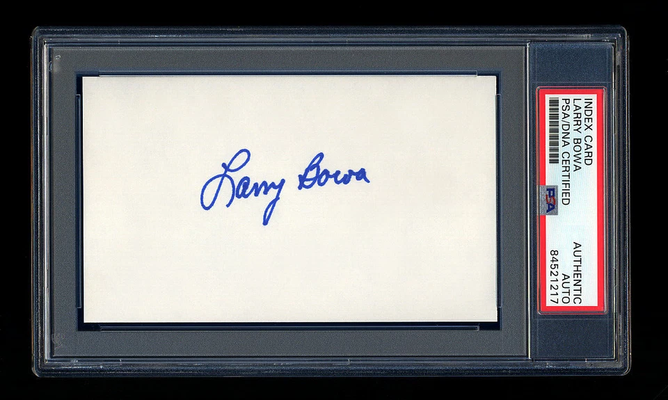 LARRY BOWA SIGNED MINT INDEX CARD PSA/DNA PHILADELPHIA PHILLIES 1980 WSC ALLSTAR - Image 1 of 1