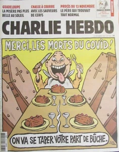 CHARLIE HEBDO N° 1535 of December 2021 CHRISTMAS LOG THANK YOU THE DEAD OF THE VIRUS! - Picture 1 of 1