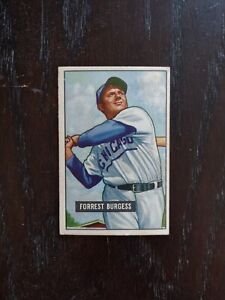 1951 Bowman 317 Forrest Smoky Burgess RC Chicago Cubs No Creases Ex