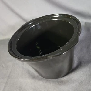 Olla de cocción lenta olla de cocción lenta inserto de gres de repuesto SCR400-B negro redondo de 4 cuartos - Imagen 1 de 9