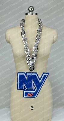 New NHL New York Islanders BIG Fan Chain Silver Necklace Foam MI USA - Image 1 of 3
