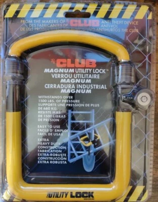 WINNER INTERNATIONAL The Club MAGNUM UTL810 The Utility Lock Anti Theft Device 8”x11” 4-Keys NEW