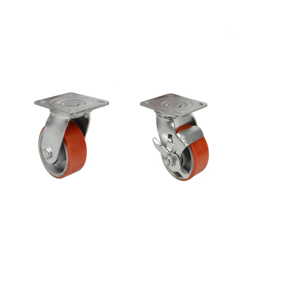 RUOTA RUOTE PER CARRELLO MOBILI GIREVOLE FISSA CON FRENO IN POLIURETANO - Immagine 1 di 1