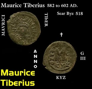 MAURICE TIBERIUS 590 AD. Cyzicus Mint. Antike Münze Byzantinisches Reich.  - Bild 1 von 1