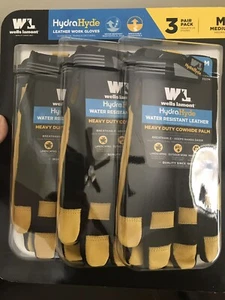 HydraHyde Leder Arbeitshandschuhe 3 Paar Pack Medium - Bild 1 von 7